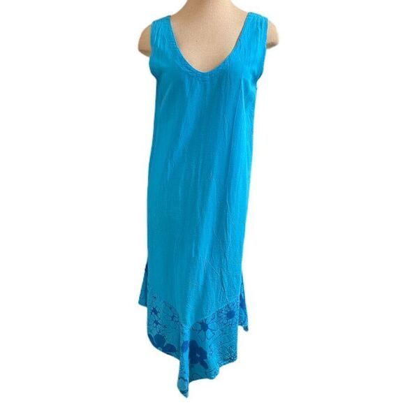 Peanut Punch Casual Wear Blue Lagenlook 2 Pc Dress Set Size Small Medium - Picture 4 of 15